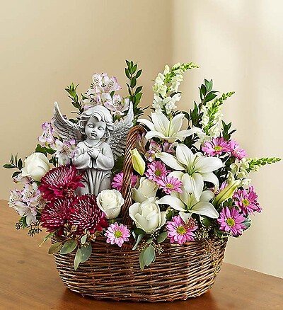 Heavenly Angel&amp;trade; Lavender and White Basket